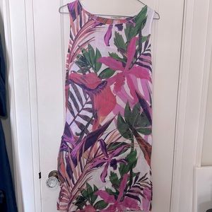 Lungo L'arno Floral Dress, 100% Linen, Made in Italy, Summer, Resort, Cottage
